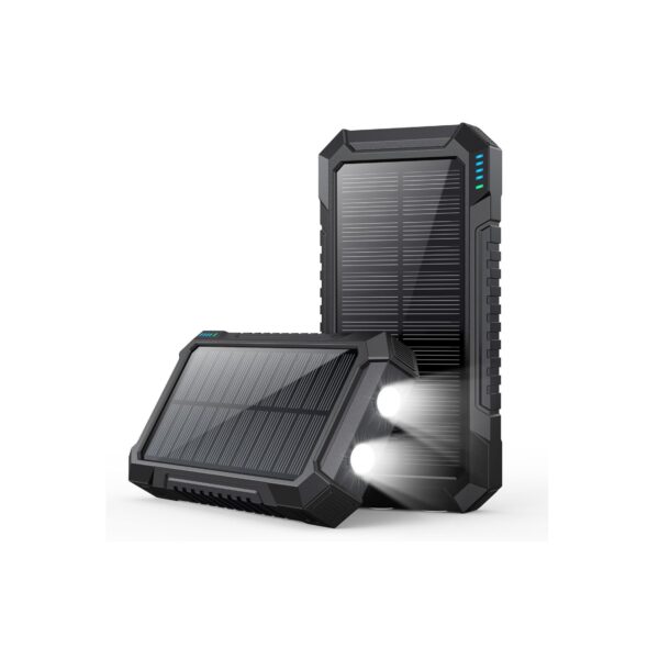 Batterie Portable Recharge Solaire Noir