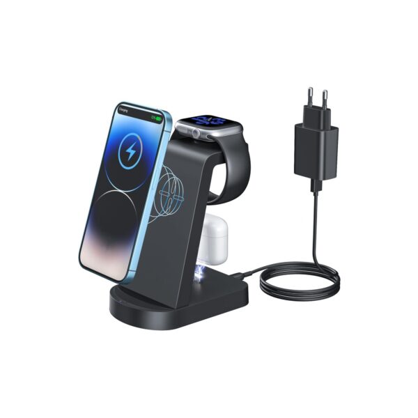 Station de Charge 3 en 1 Noir
